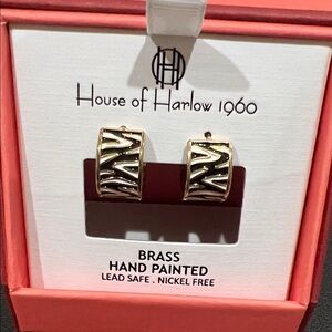 House of Harlow 1960 | Zebra Hoop Hand-Painted Earrings